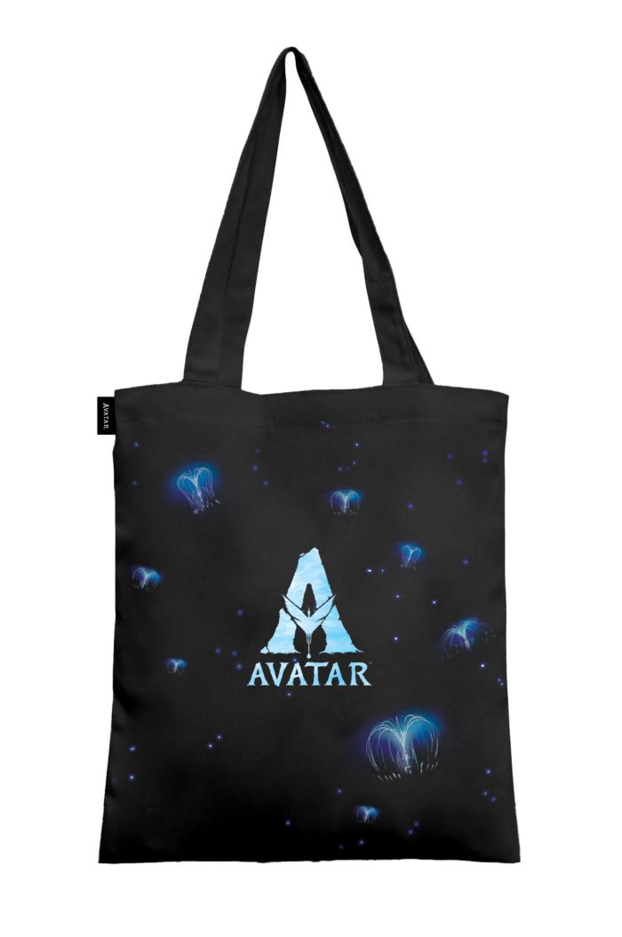 AVATAR WOODSPRITES ALLOVER CANVAS TOTE BAG BLACK 39cm x 35.5cm