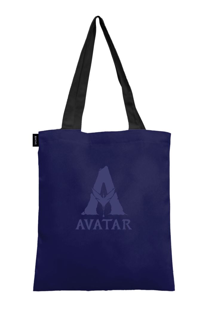 AVATAR A LOGO CANVAS TOTE BAG NAVY 39cm x 35.5cm