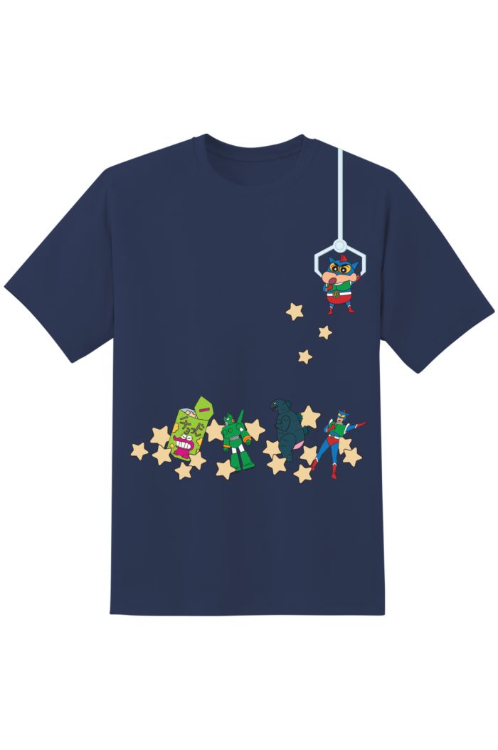 CRAYON SHINCHAN CRANE CATCHER T-SHIRT NAVY XS