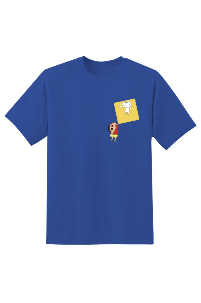 CRAYON SHINCHAN HANGING POCKET T-SHIRT BLUE XS