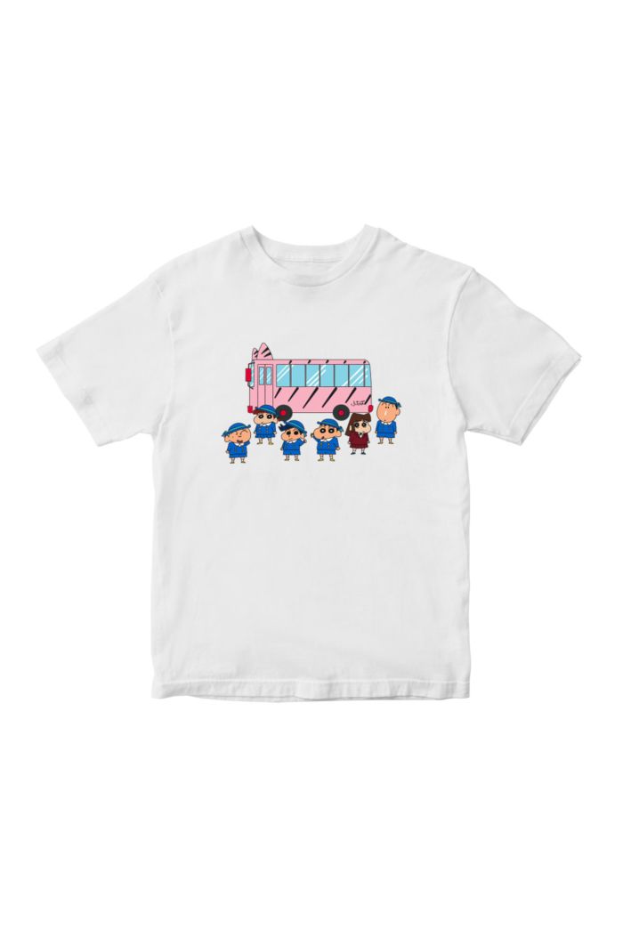 CRAYON SHINCHAN SCHOOL BUS T-SHIRT - KIDS WHITE L