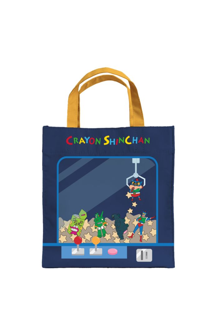 CRAYON SHINCHAN CRANE CATCHER LUNCH BAG NAVY 23.5cm x 23.5cm