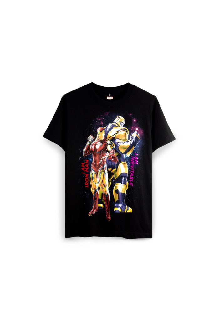 MARVEL END GAME IRON MAN & THANOS GLOW T-SHIRT