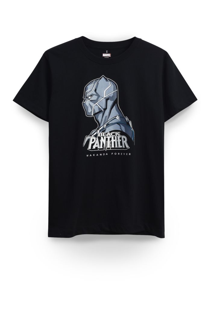 MARVEL BLACK PANTHER HEAD T-SHIRT BLACK M