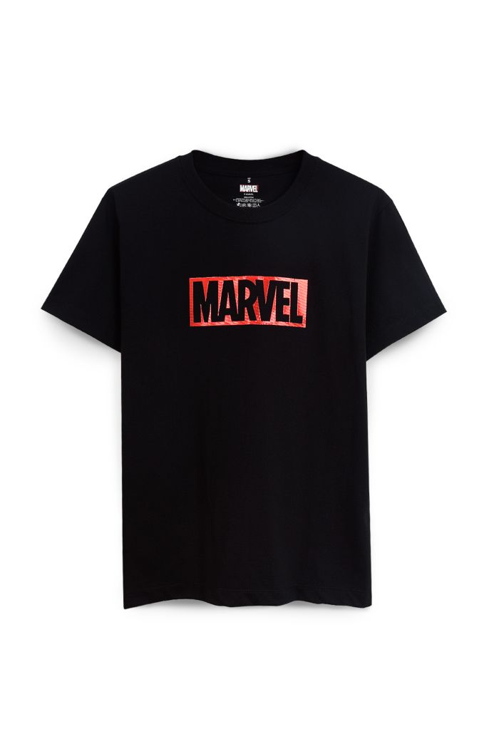 MARVEL RED T-SHIRT BLACK XS