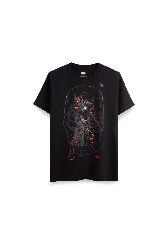 MARVEL END GAME IRON MAN LINES GLOW T-SHIRT