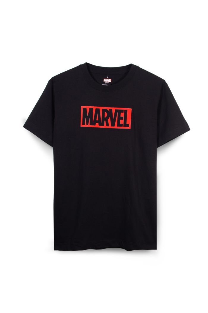 MARVEL 2-TONE RED T-SHIRT BLACK XS