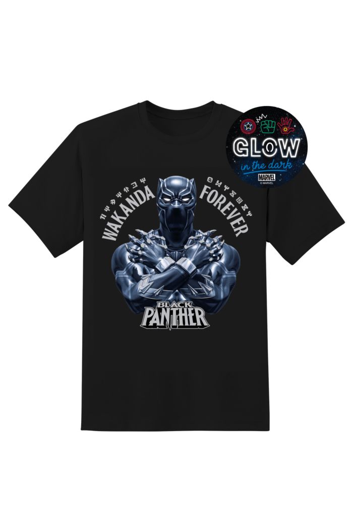 MARVEL BLACK PANTHER FOREVER GLOW T-SHIRT BLACK M