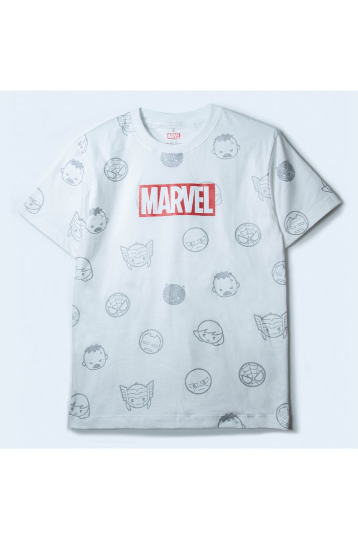 MARVEL CHIBI ALLOVER T-SHIRT WHITE XS