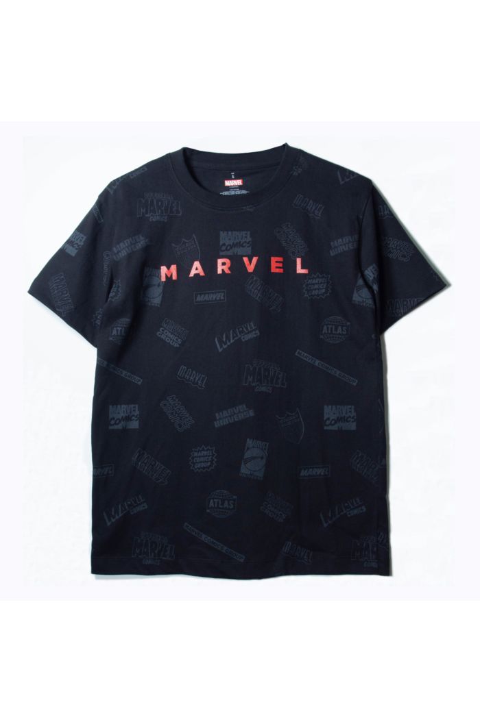 MARVEL OLD TYPOGRAPHY T-SHIRT BLACK XS