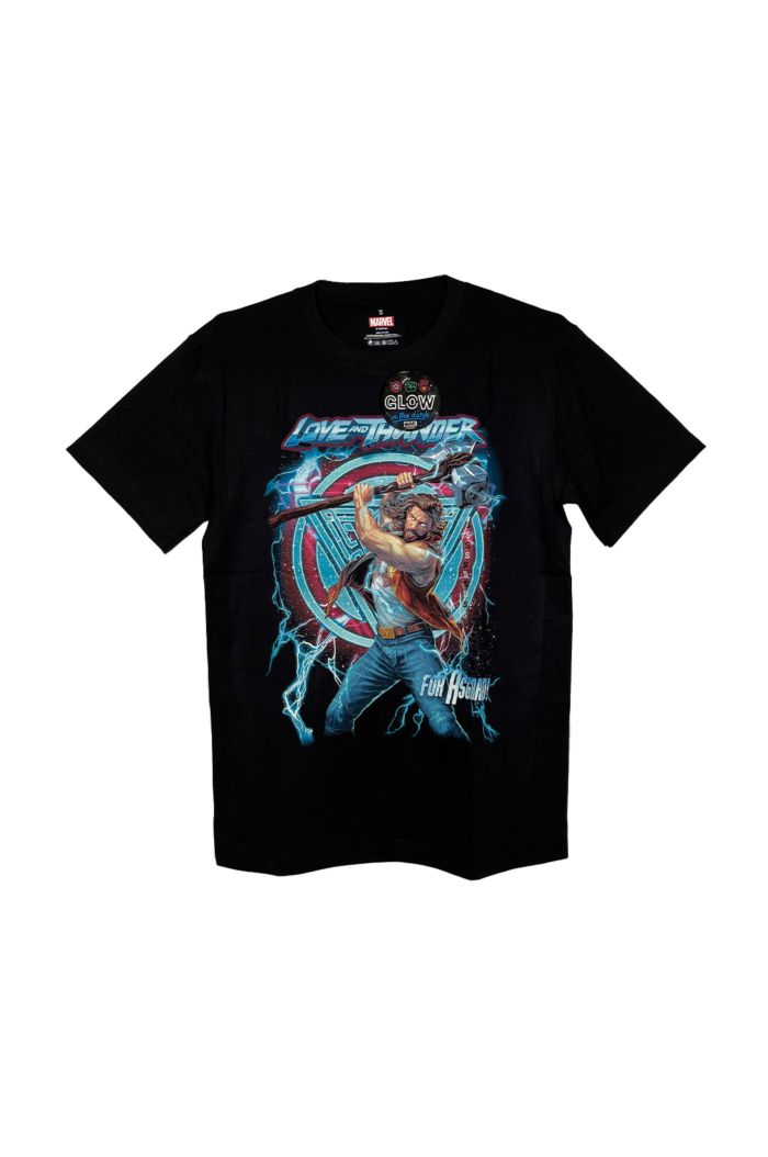 MARVEL THOR THUNDER GLOW T-SHIRT BLACK S