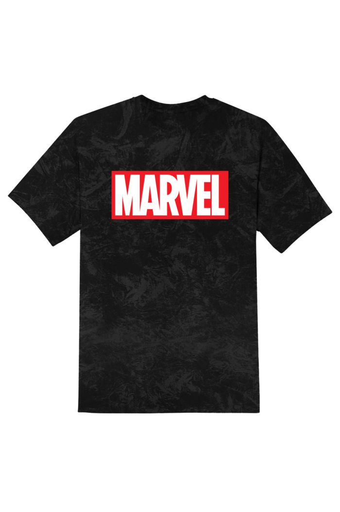 MARVEL BLACK TIE-DYE T-SHIRT