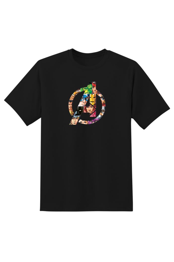 MARVEL A LOGO HOLOGRAM T-SHIRT BLACK S