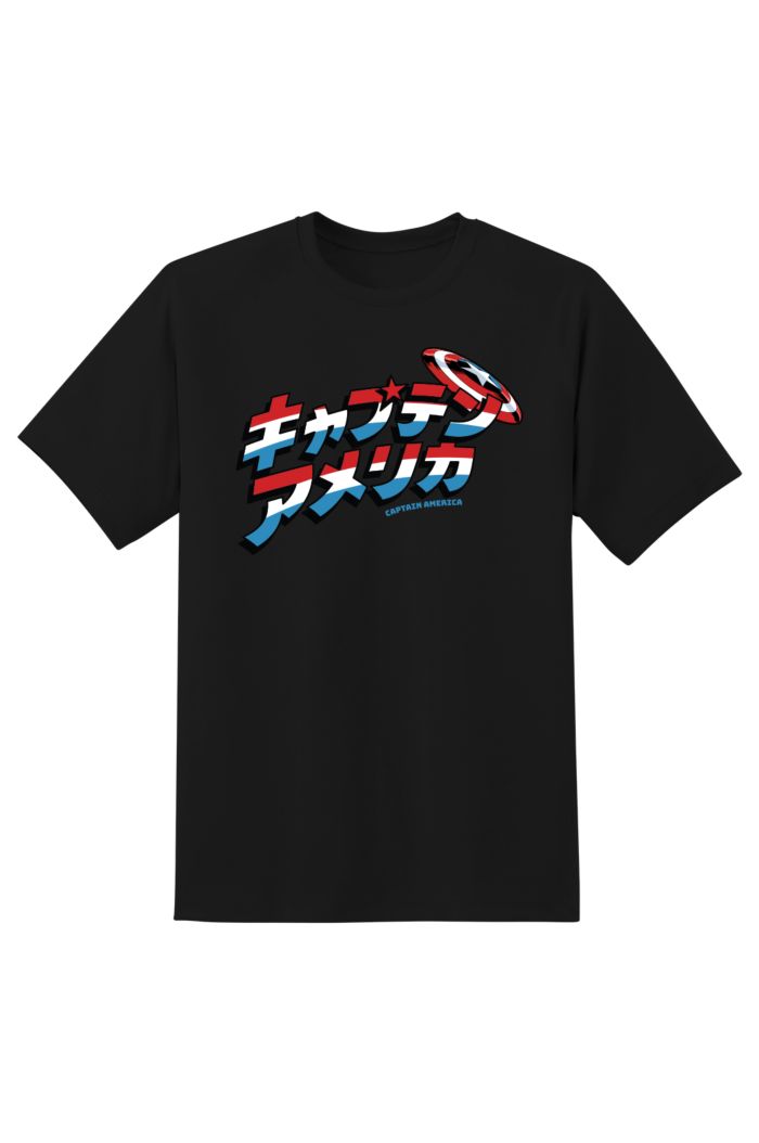 MARVEL CAPTAIN AMERICA JAPANESE T-SHIRT BLACK XS