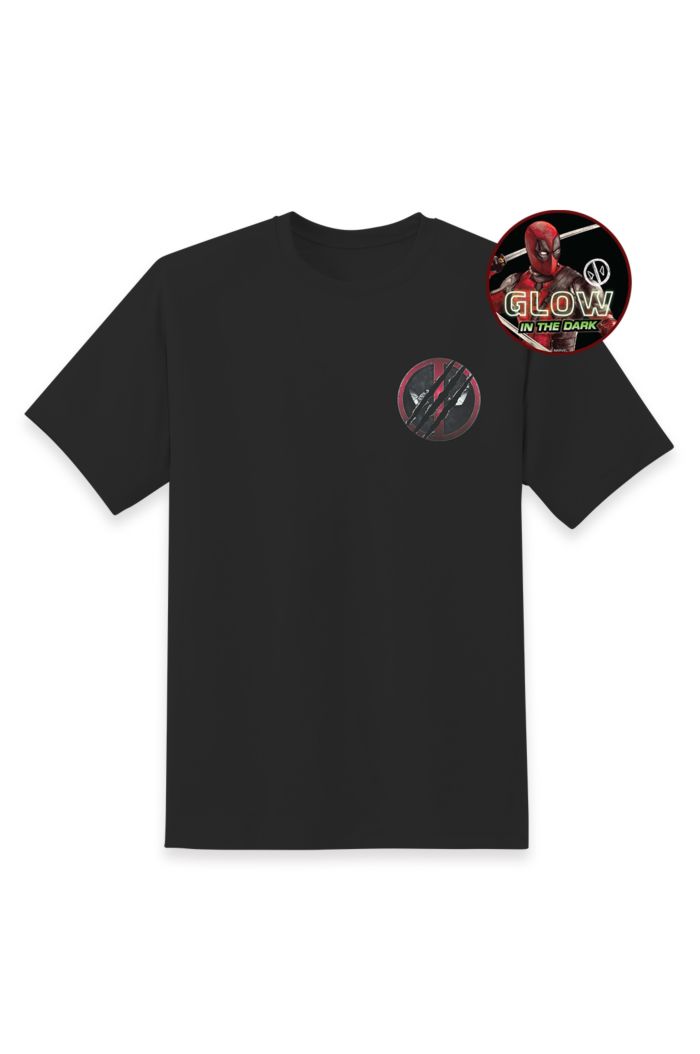 MARVEL DEADPOOL BACK GLOW T-SHIRT BLACK S