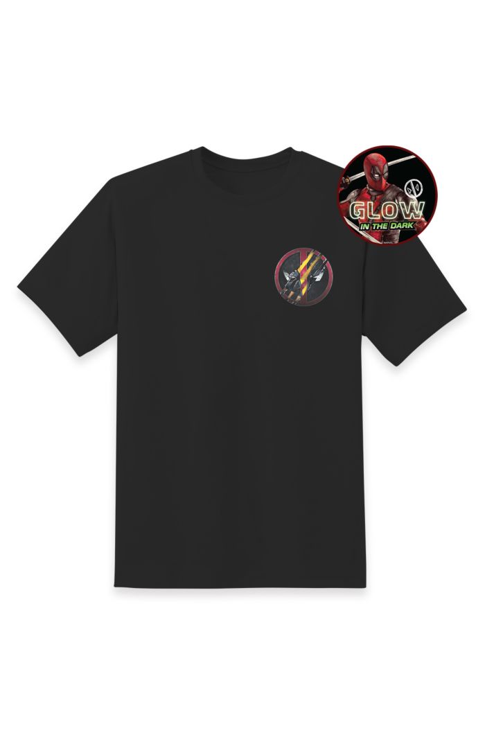 MARVEL WOLVERINE BACK GLOW T-SHIRT BLACK S