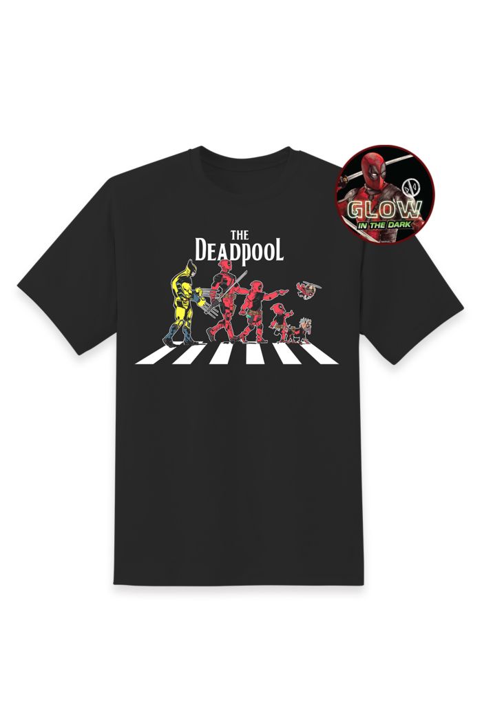 MARVEL THE DEADPOOL GLOW T-SHIRT BLACK M