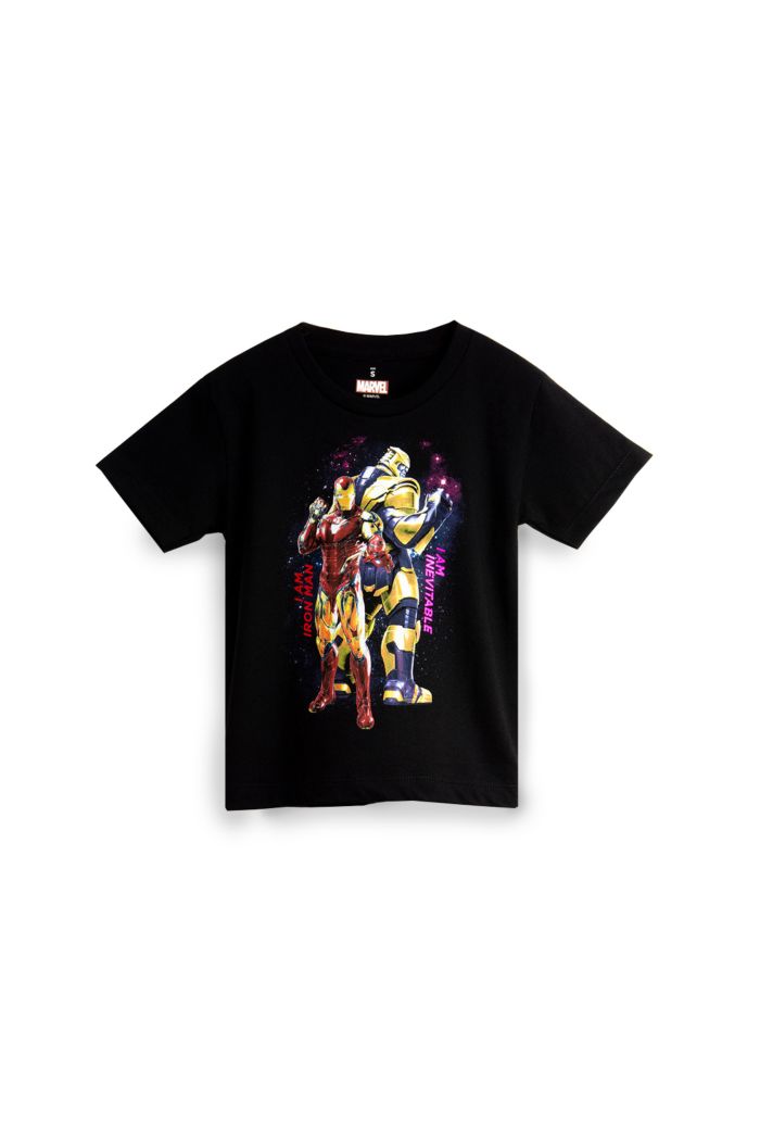 MARVEL END GAME IRON MAN & THANOS GLOW T-SHIRT - KIDS