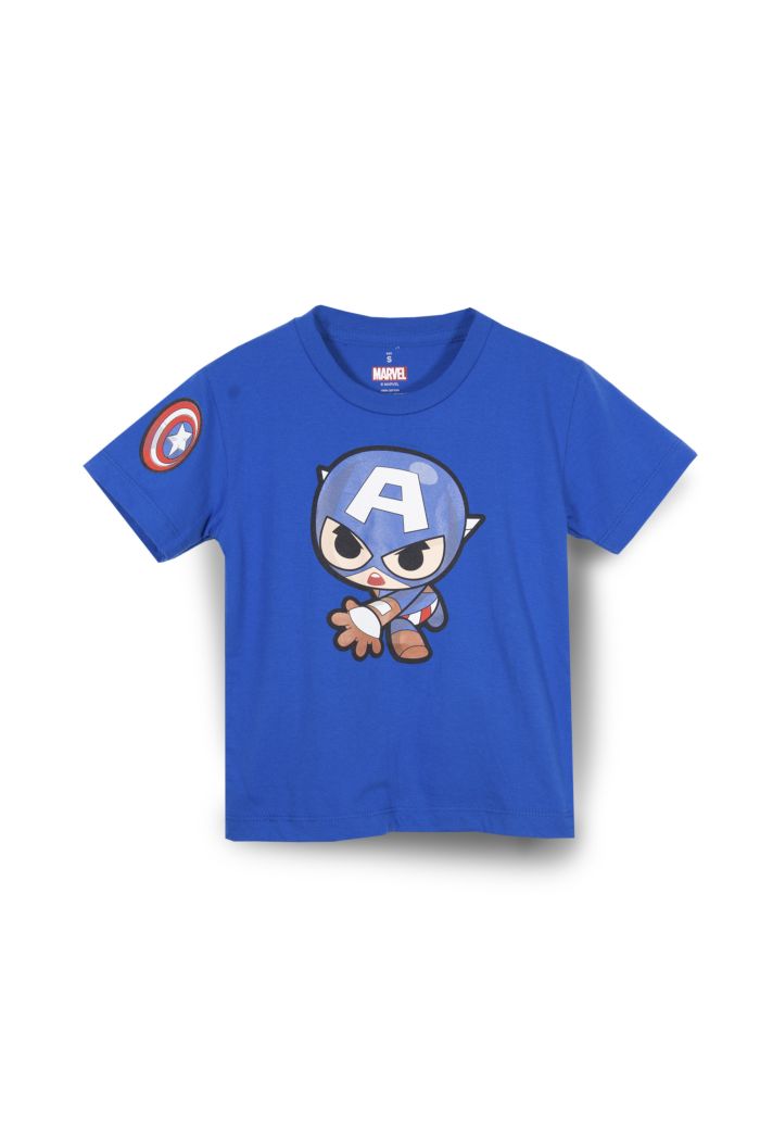 MARVEL MINI CAPTAIN AMERICS T-SHIRT - KIDS BLUE S