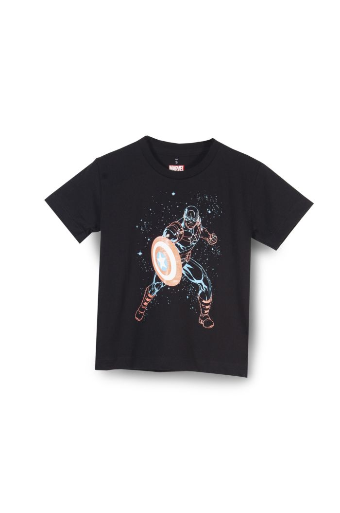 MARVEL CAPTAIN AMERICA LINES GLOW GLOW T-SHIRT - KIDS