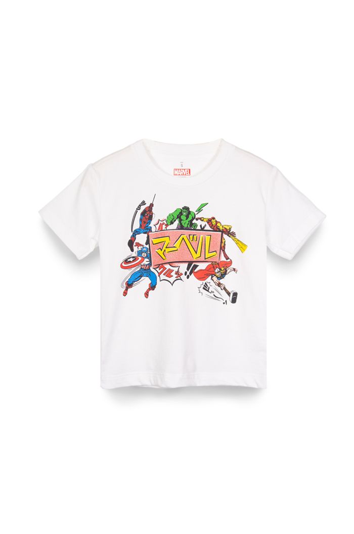 MARVEL JAPAN T-SHIRT - KIDS WHITE XL