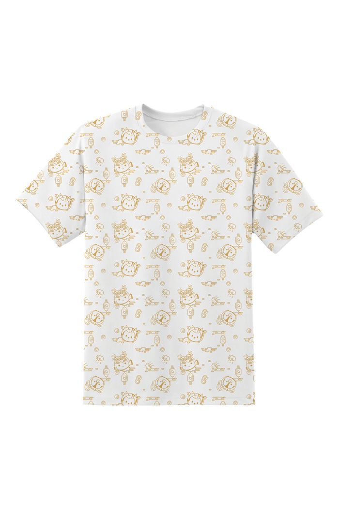 TSUM TSUM ZODIAC GOLD ALLOVER T-SHIRT WHITE XS