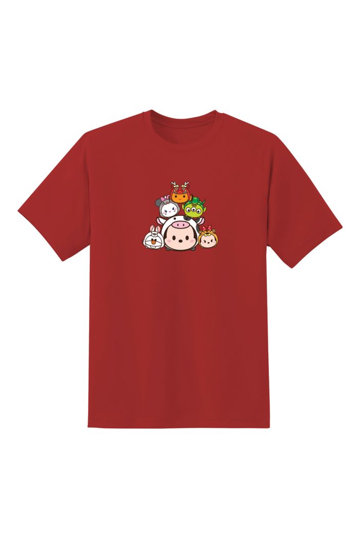 TSUM TSUM ZODIAC MICKEY STACKED T-SHIRT RED XS