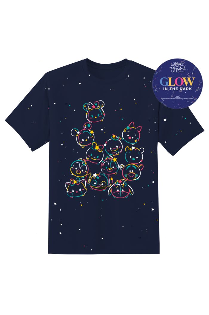 TSUM TSUM COLOURFUL OUTLINE GLOW T-SHIRT NAVY XS