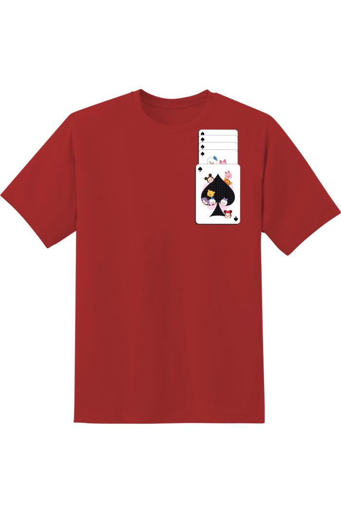 TSUM TSUM PLAYING CARDS T-SHIRT RED XS