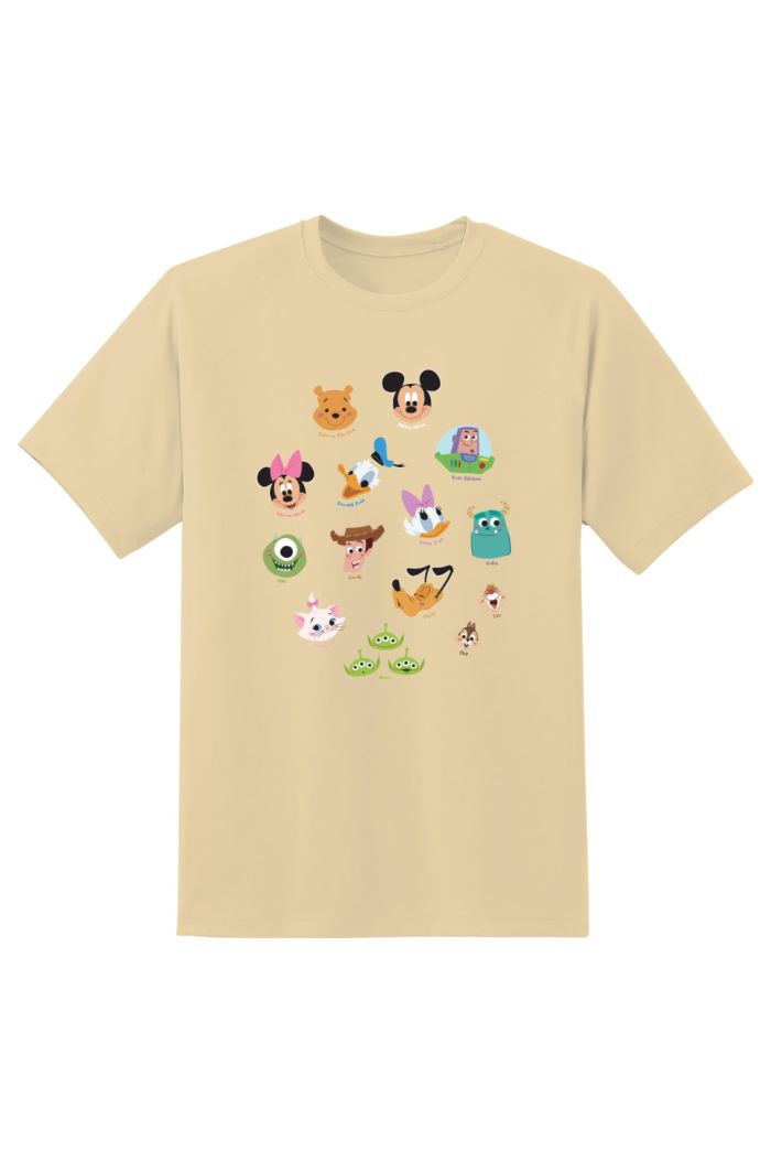 DISNEY 100 CHARACTERS HEAD T-SHIRT CREAM S