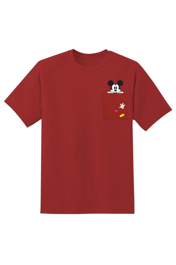 DISNEY 100 MICKEY POCKET T-SHIRT RED S