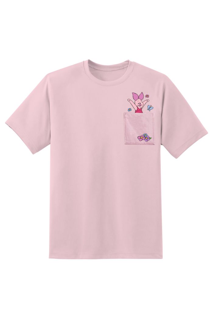 DISNEY 100 PIGLET POCKET T-SHIRT LIGHT PINK XS