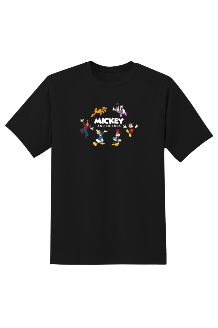 DISNEY 100 MICKEY & FRIENDS T-SHIRT BLACK XS