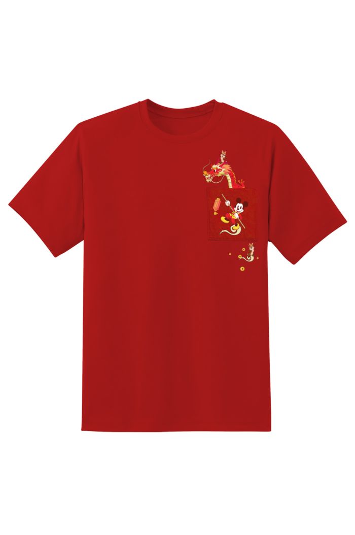 MICKEY & FRIENDS YEAR OF THE DRAGON T-SHIRT RED XS