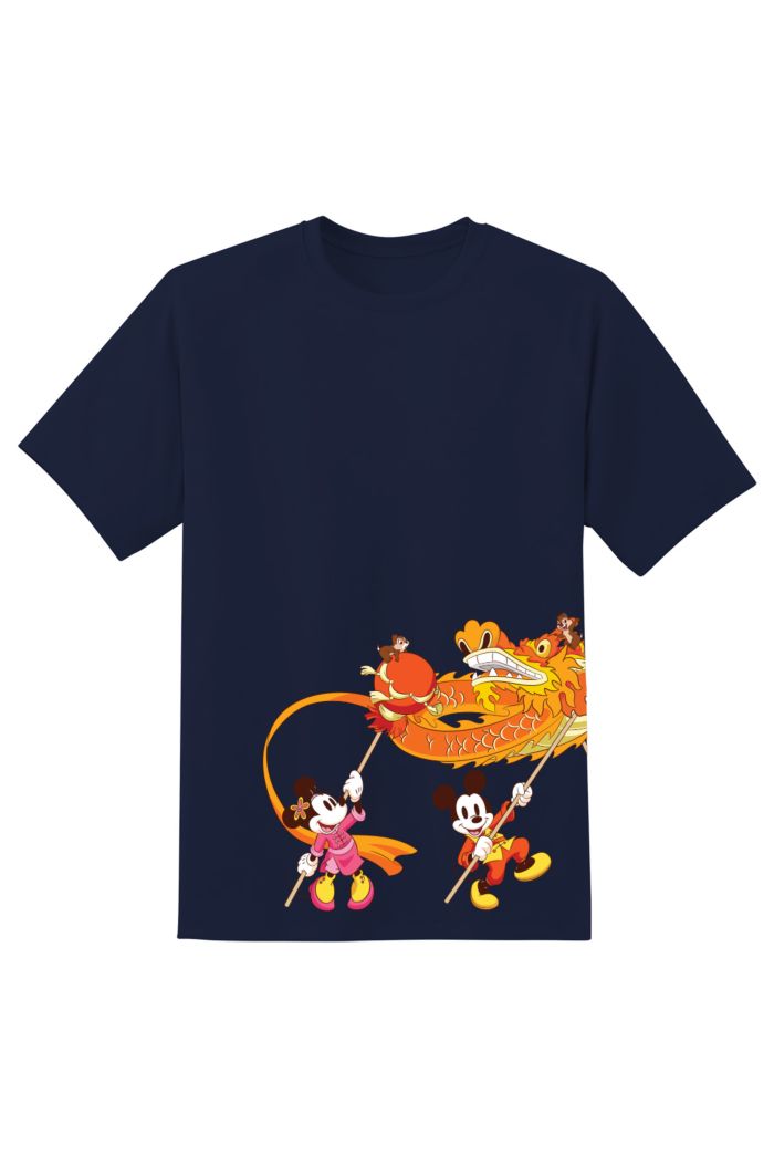 MICKEY & FRIENDS DRAGON DANCE T-SHIRT NAVY XS