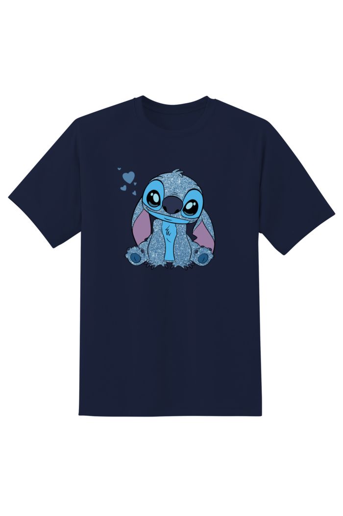 STITCH CUTE T-SHIRT NAVY S