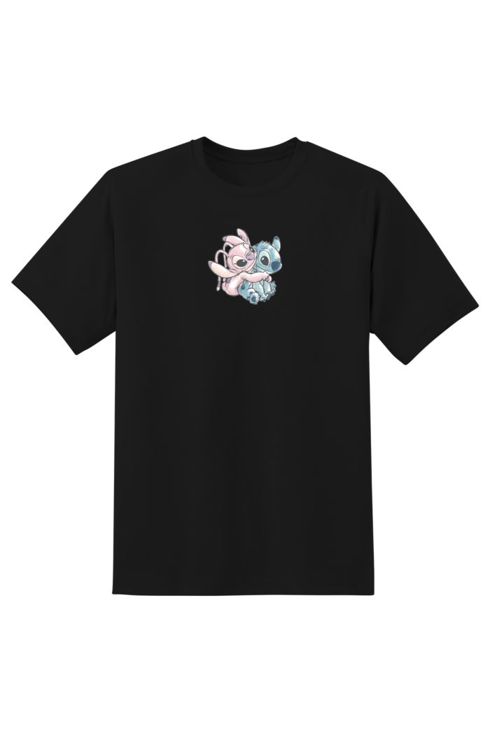 STITCH & ANGEL HUG T-SHIRT BLACK XS