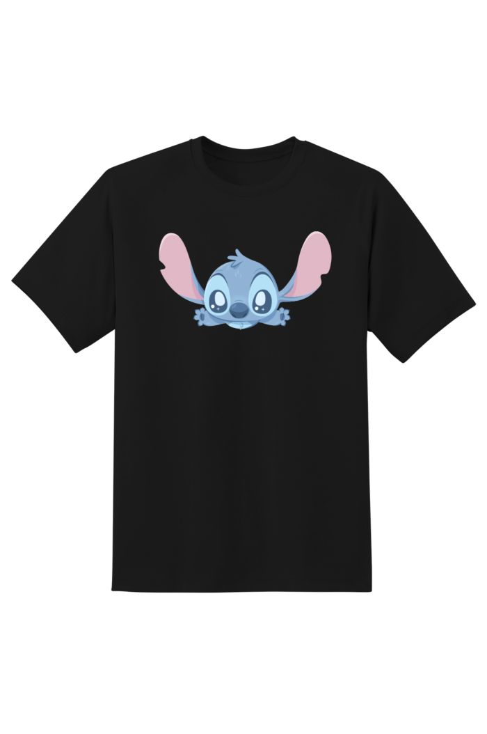 STITCH FRONT & BACK T-SHIRT BLACK XS