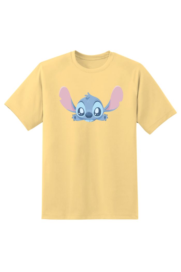 STITCH FRONT & BACK T-SHIRT LIGHT YELLOW XS