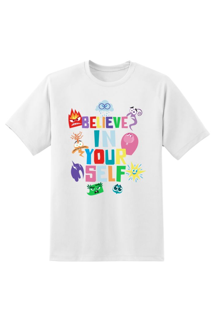 INSIDE OUT 2 BELIEVE IN  YOURSELF  T-SHIRT WHITE S