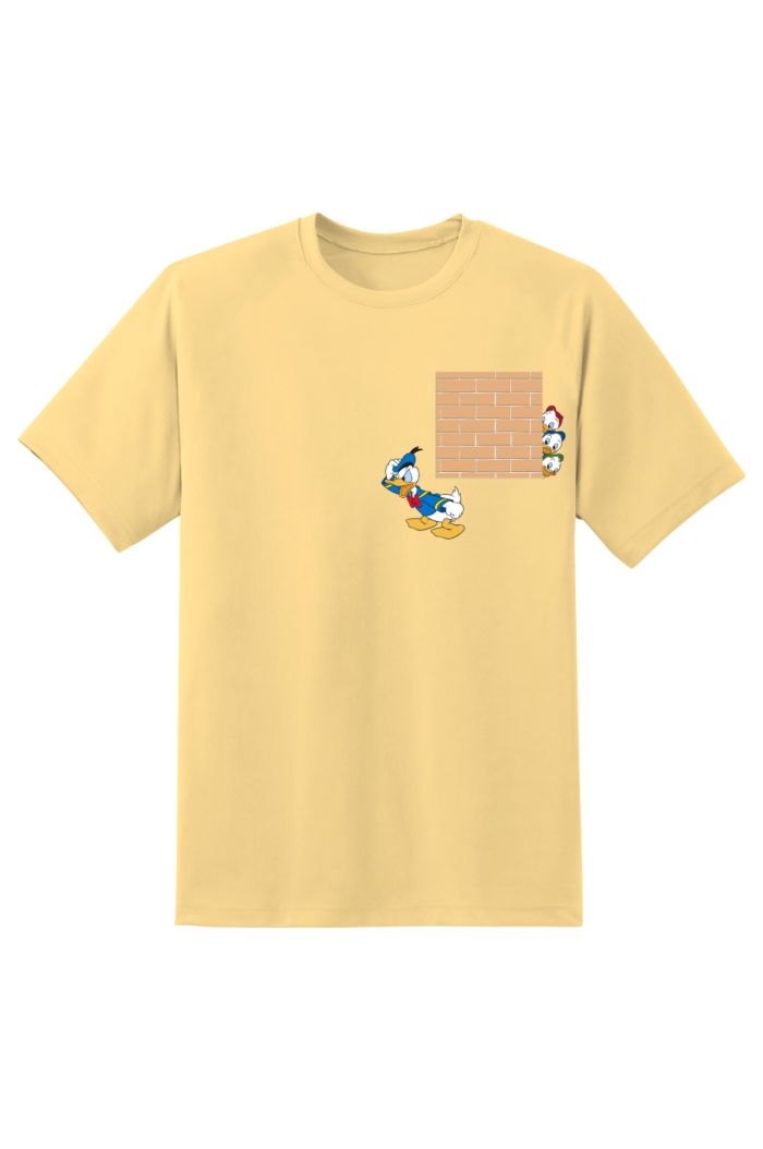 DONALD DUCK BRICK POCKET T-SHIRT LIGHT YELLOW XS