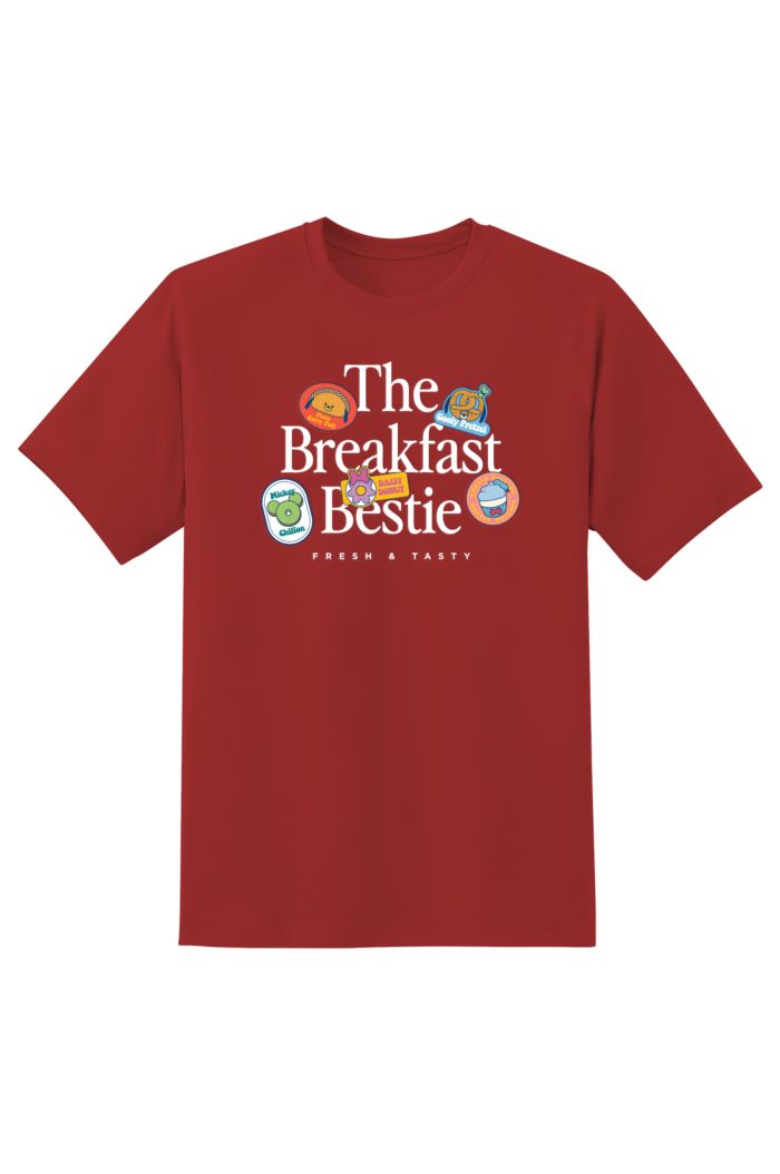DISNEY BREAKFAST BESTIE T-SHIRT RED XS