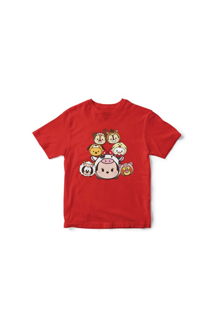 TSUM TSUM ZODIAC MINNIE STACKED T-SHIRT - KIDS RED S