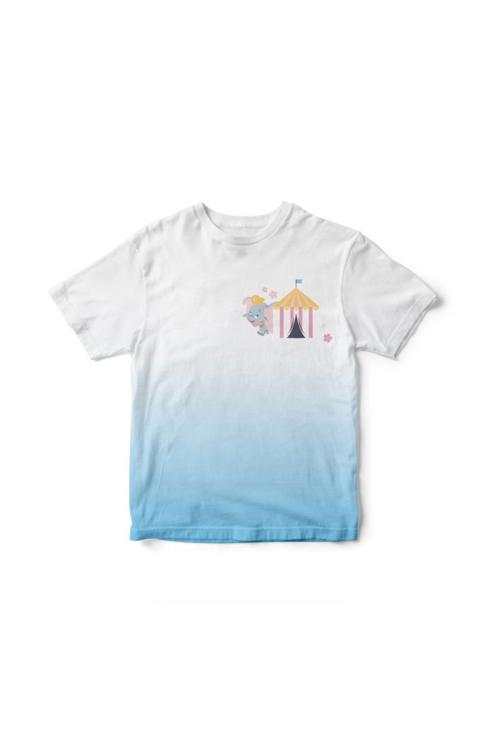 DUMBO TENT T-SHIRT - KIDS WHITE BLUE OMBRE XL