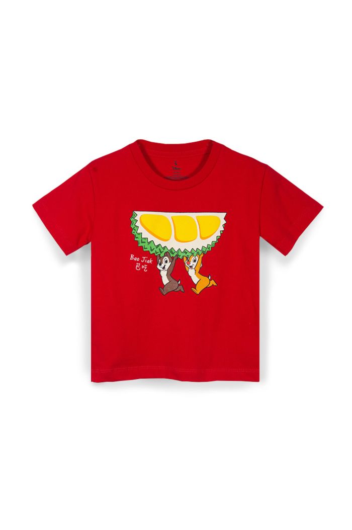 MICKEY LOVE SG CHIP N DALE BAO JIAK T-SHIRT - KIDS RED L