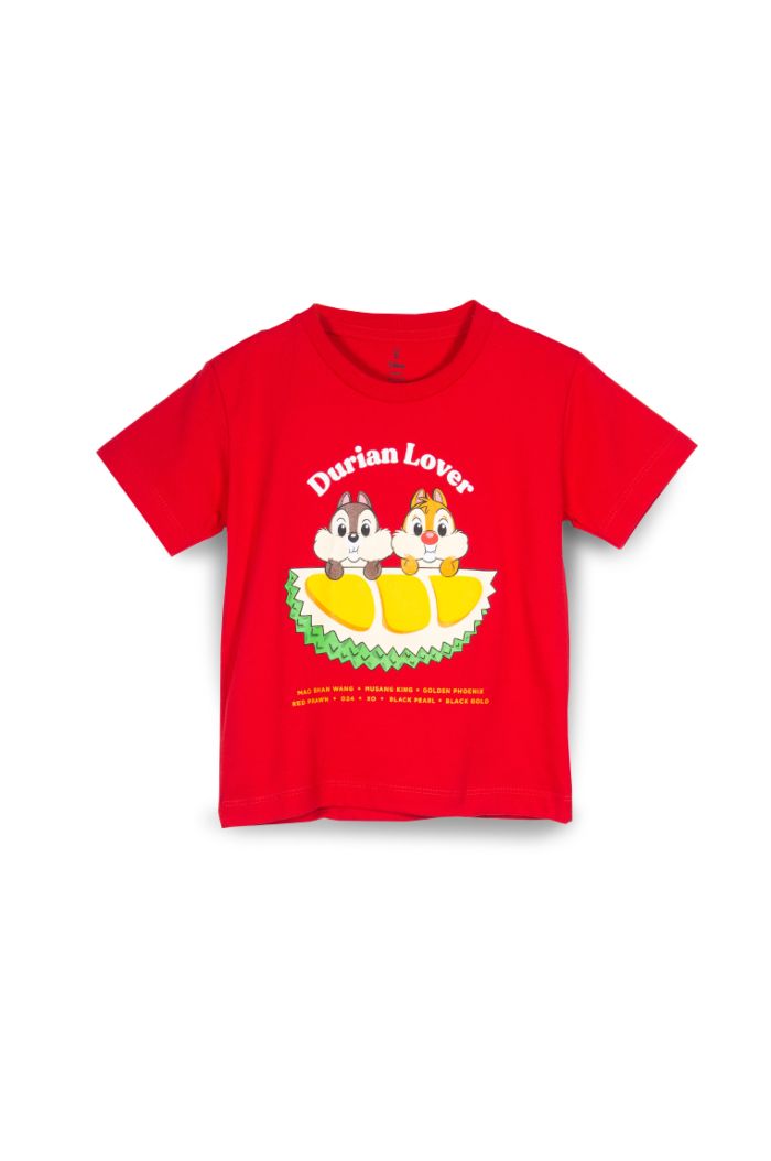 MICKEY LOVE SG CHIP N DALE DURIAN LOVER T-SHIRT - KIDS RED XL