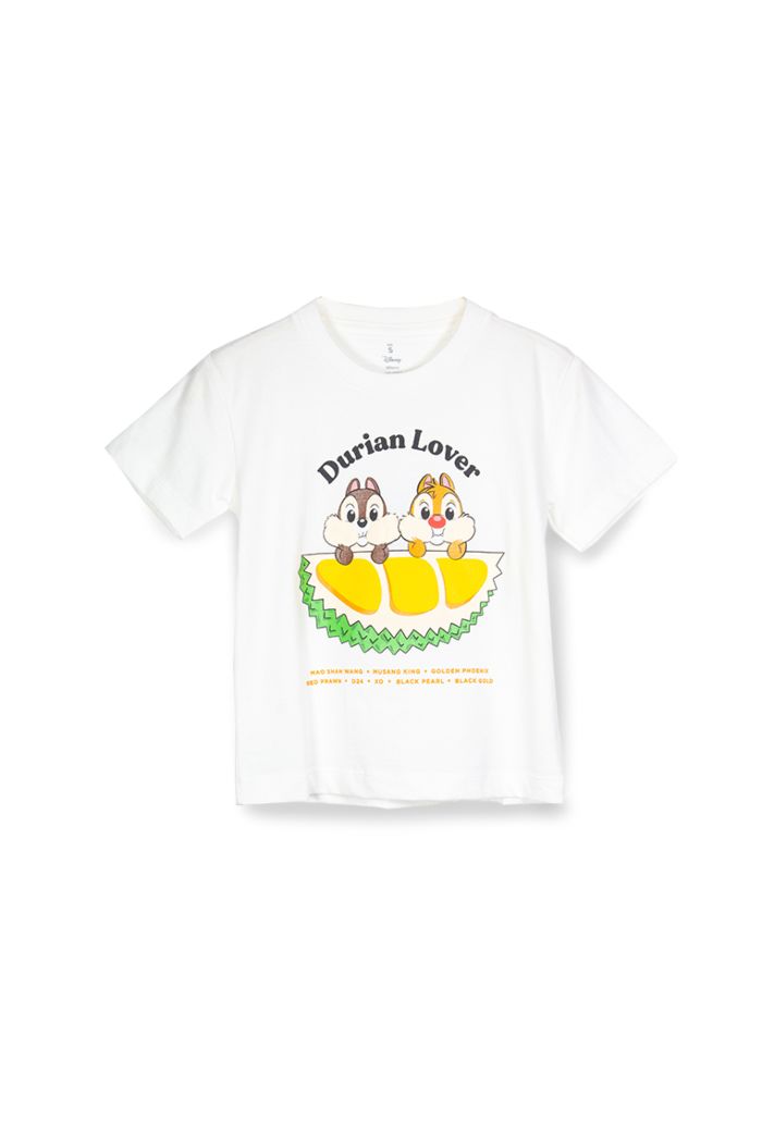 MICKEY LOVE SG CHIP N DALE DURIAN LOVER T-SHIRT - KIDS WHITE L