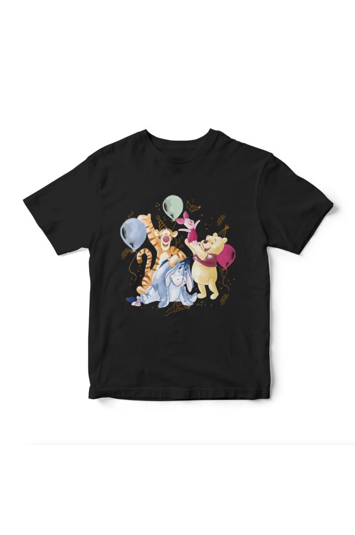 WINNIE & FRIENDS PARTY T-SHIRT - KIDS BLACK S