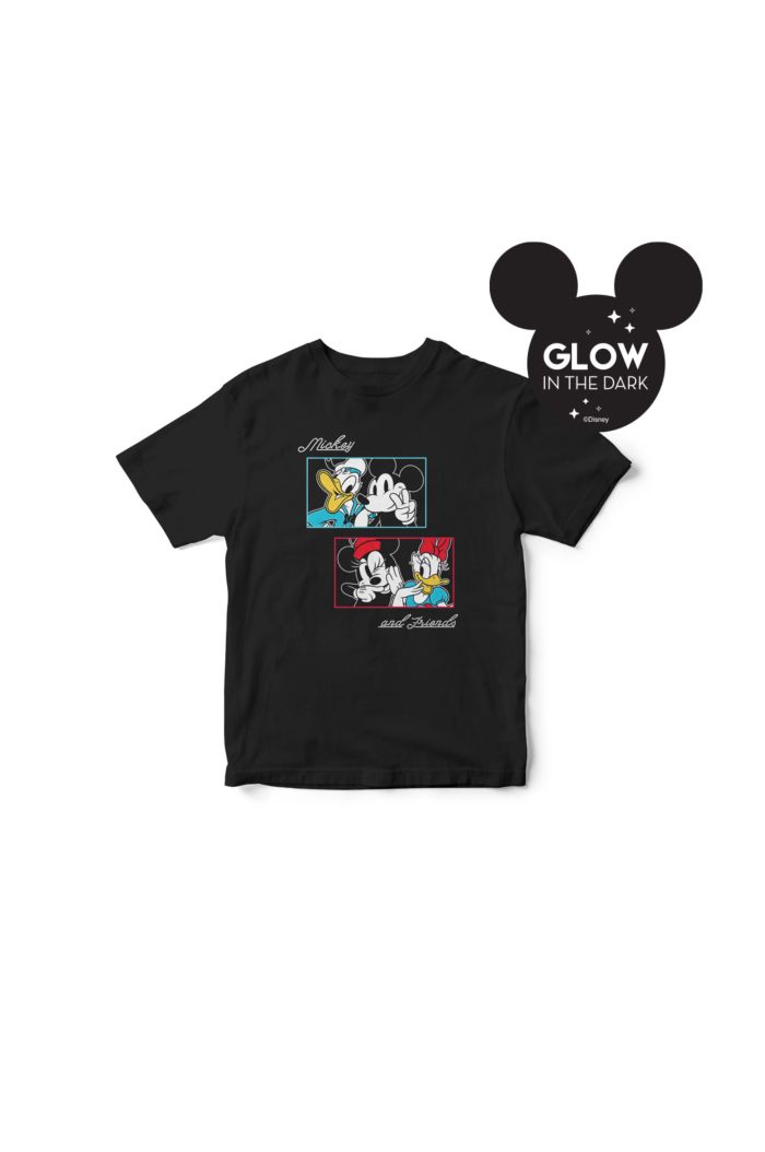 MICKEY & FRIENDS PHOTO GLOW T-SHIRT - KIDS BLACK XL