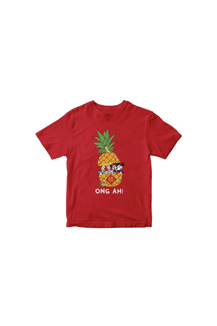MICKEY ONG AH T-SHIRT - KIDS RED XL